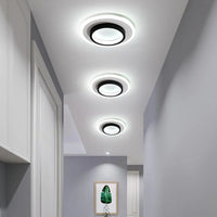 Moderne rund ring metal akrylloftlys