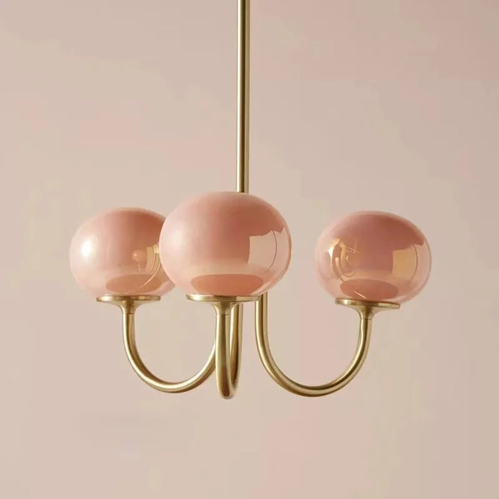 Glarefusion Bubble Pink Glass Marshmallow Chandelier