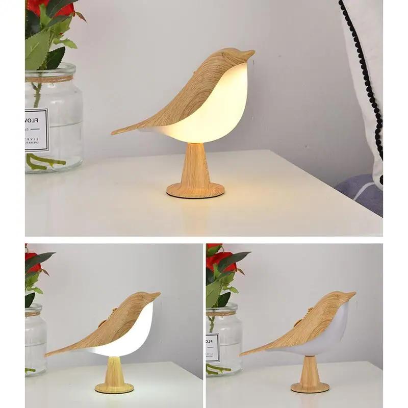 Lampe de table oiseau en bois chic Glarefusion