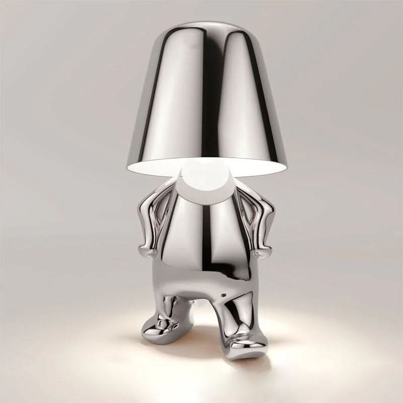 Glarefusion Cute Gold Man Statue LED bordlampe