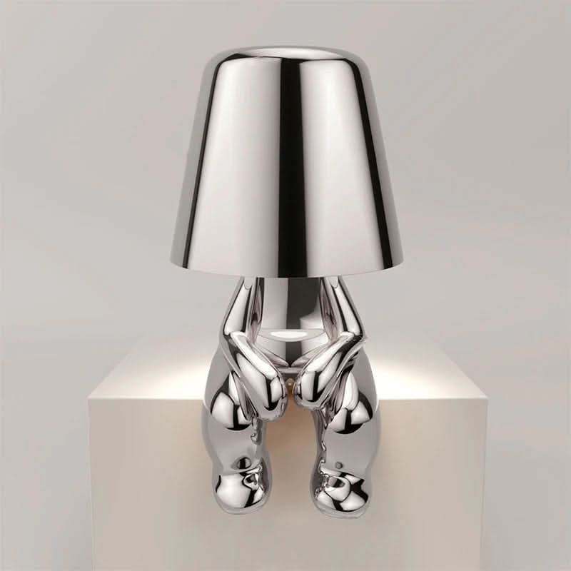 Glarefusion Cute Gold Man Statue LED bordlampe