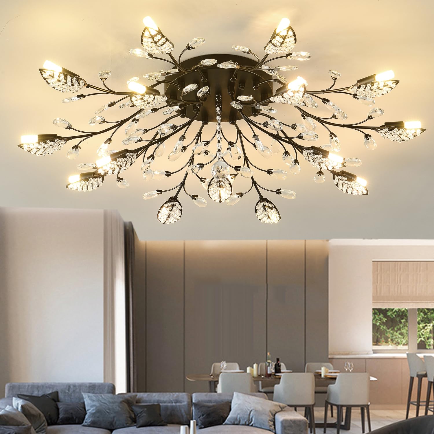 Lampadario a soffitto in cristallo moderno nordico