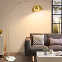Elegant Arc Marble Base Floor Lamp