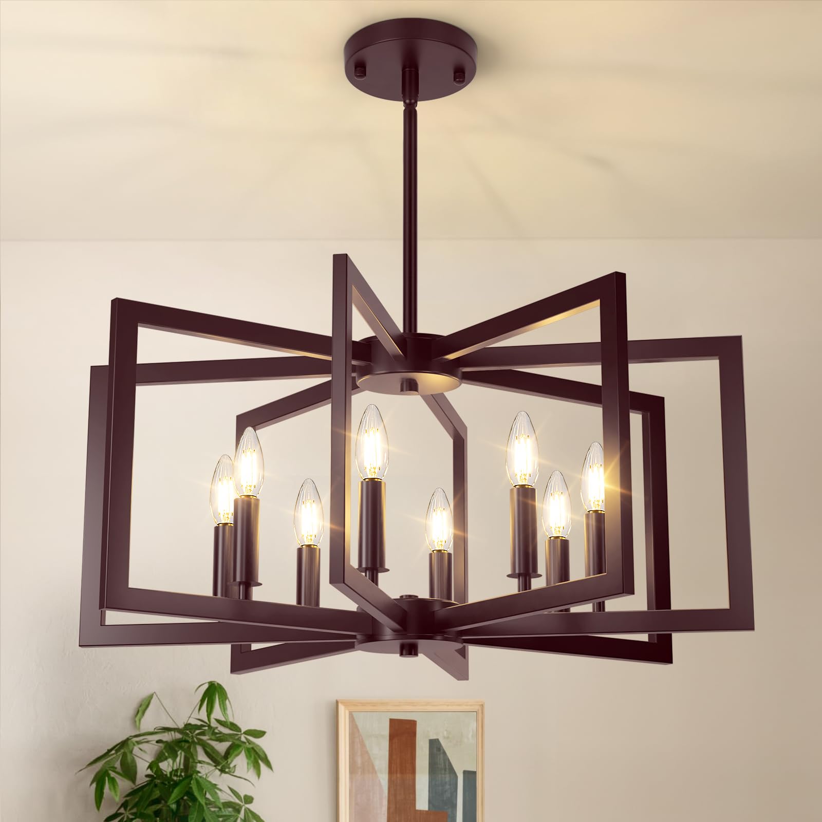 Lustre rustique en métal de ferme