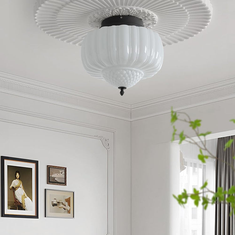 Klassisk cirkulær glasloftslampe