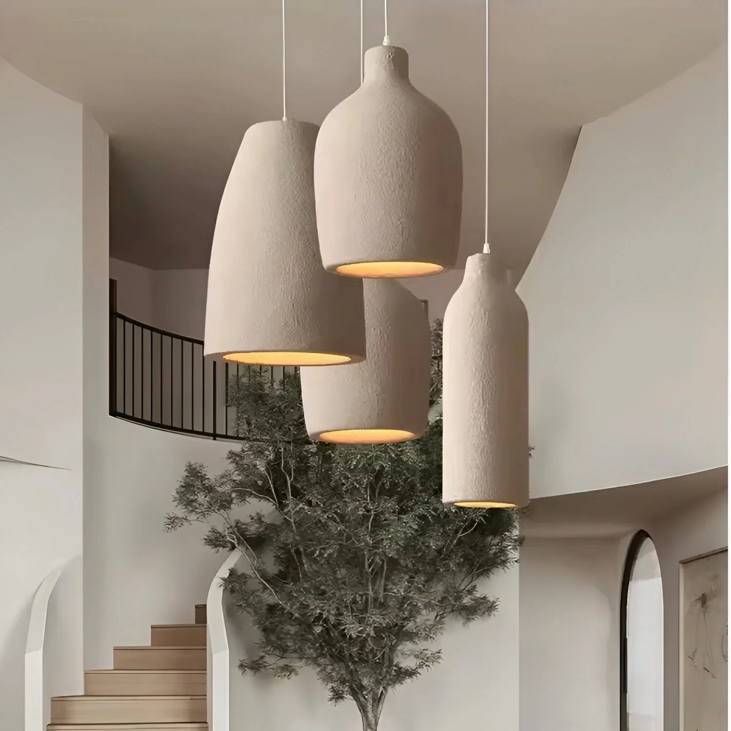 Lampada a sospensione cilindrica in resina Modern Serenity