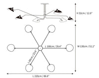 Elegante luce del soffitto scultoreo regolabile