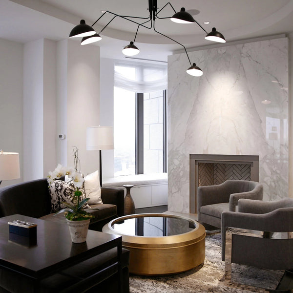 Elegant justerbar skulpturell taklampa