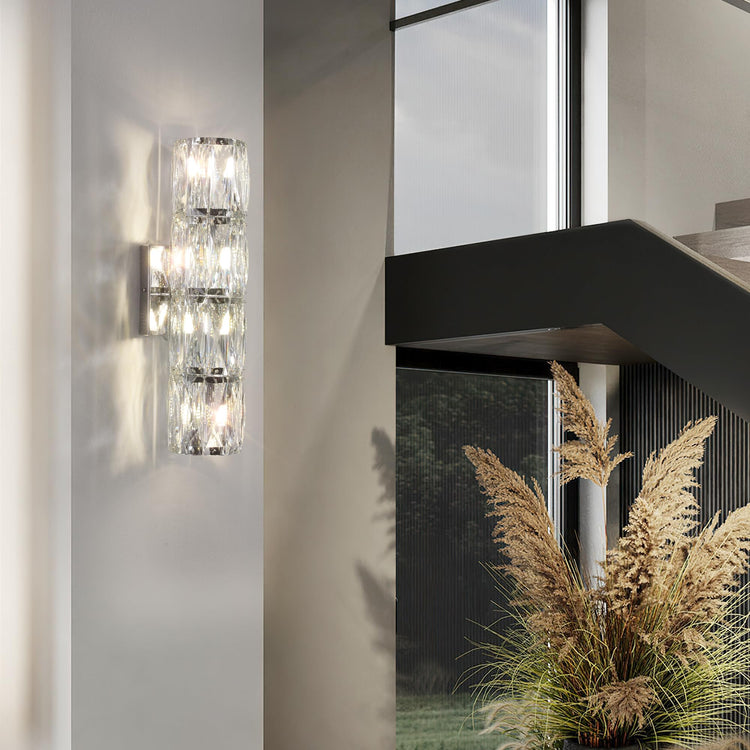 Elegant Polygonal Crystal Wall Light