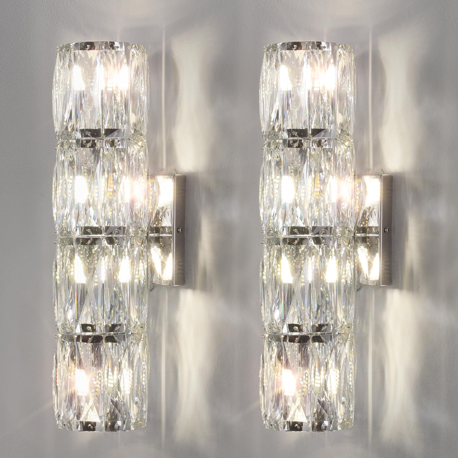 Elegante Lampada da Parete in Cristallo Poligonale