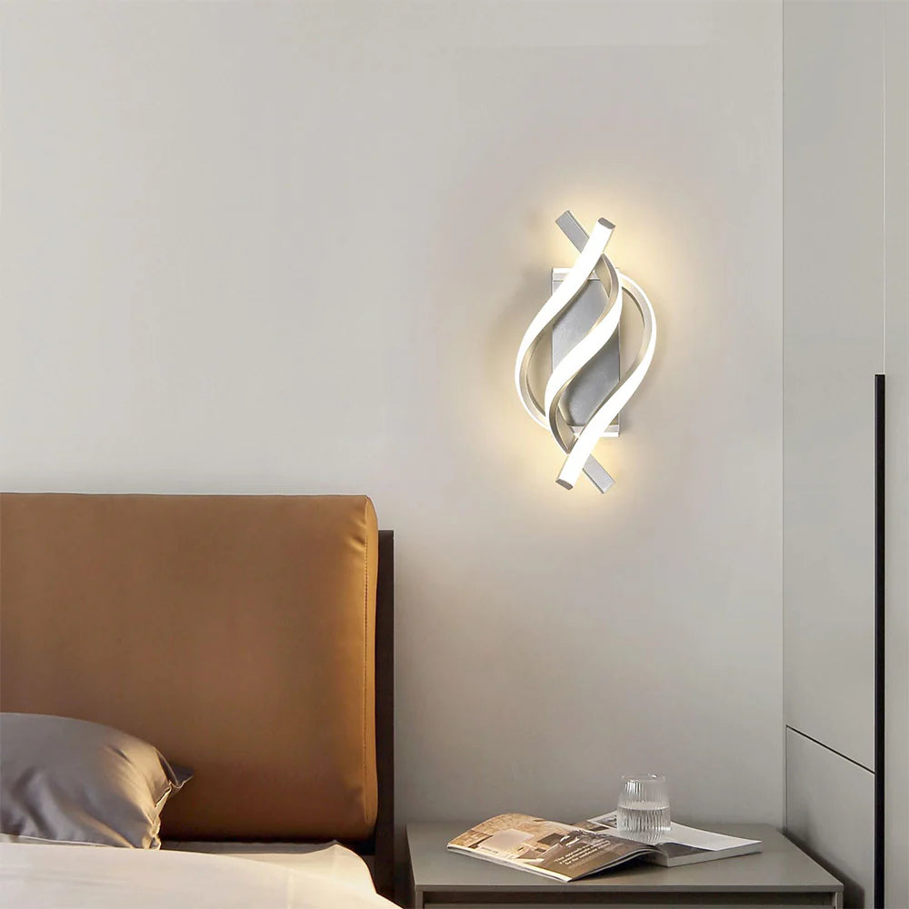 Moderna lampada da parete a spirale creativa