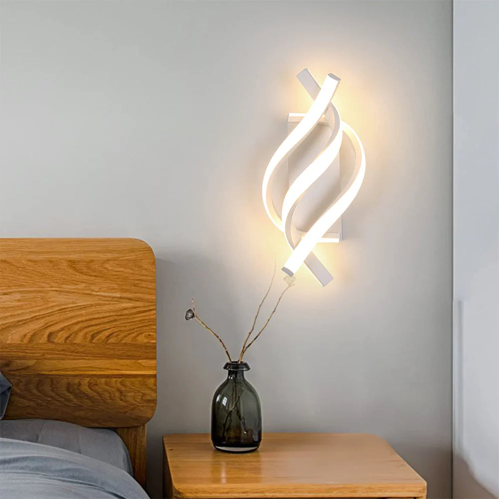 Moderna lampada da parete a spirale creativa