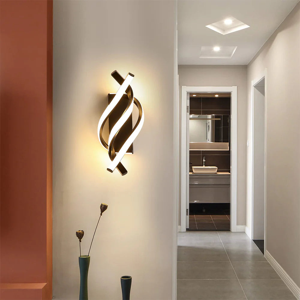 Moderna lampada da parete a spirale creativa
