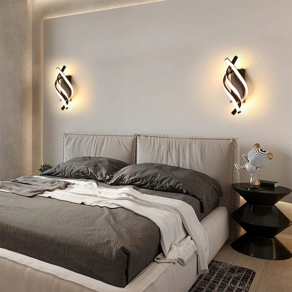 Luce murale creativa moderna a spirale