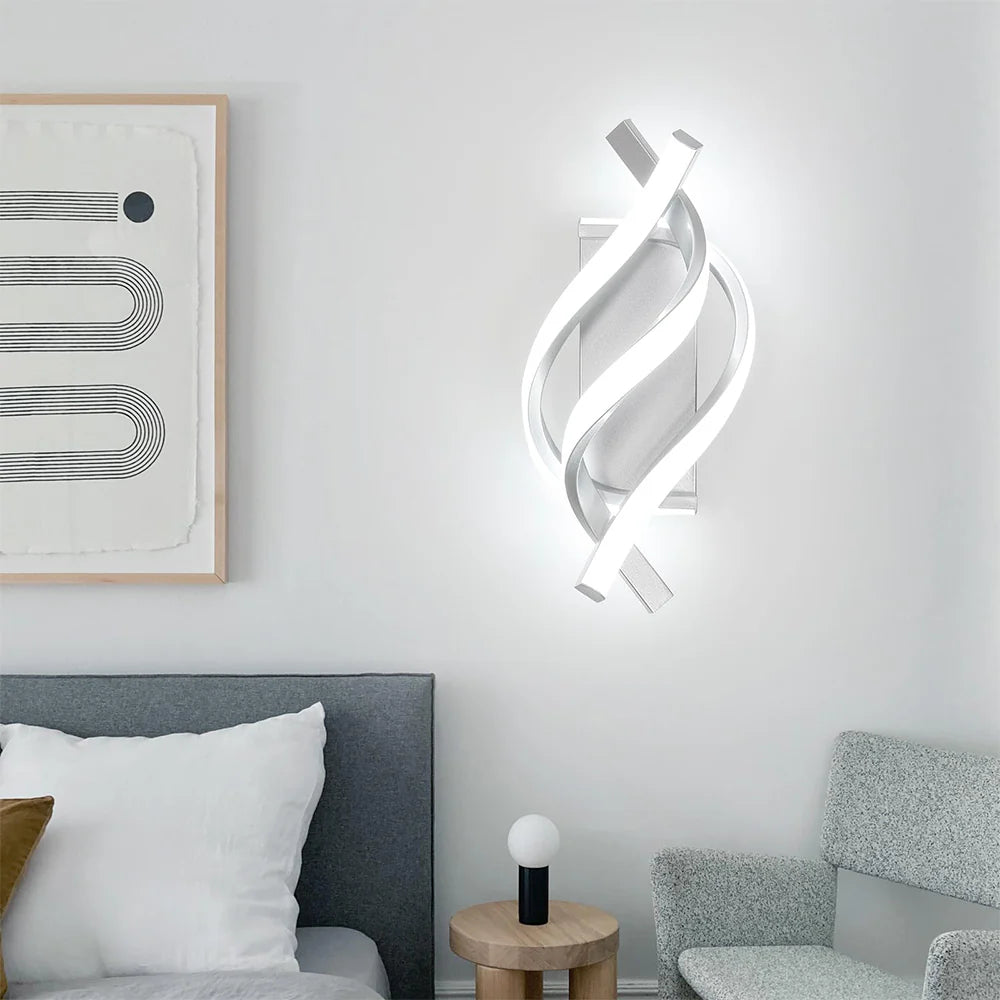 Luce murale creativa moderna a spirale