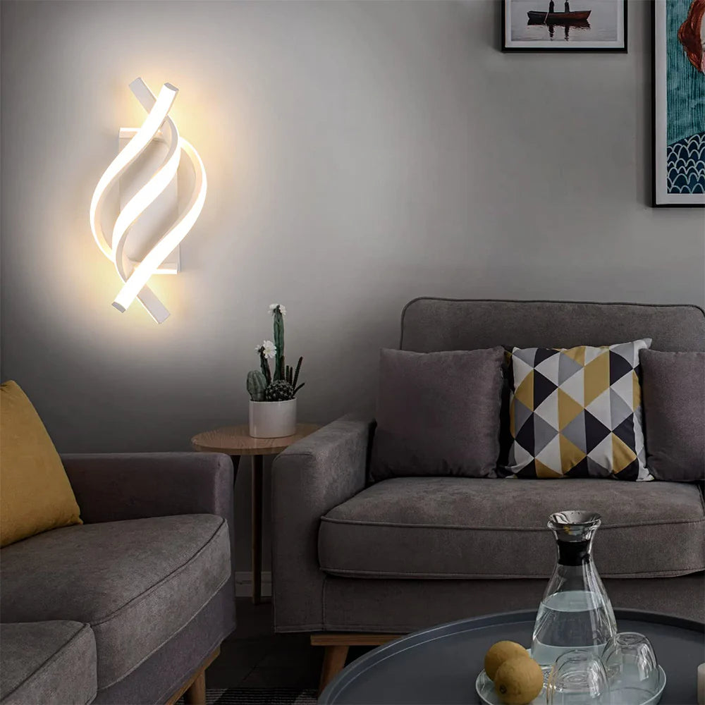 Luce murale creativa moderna a spirale