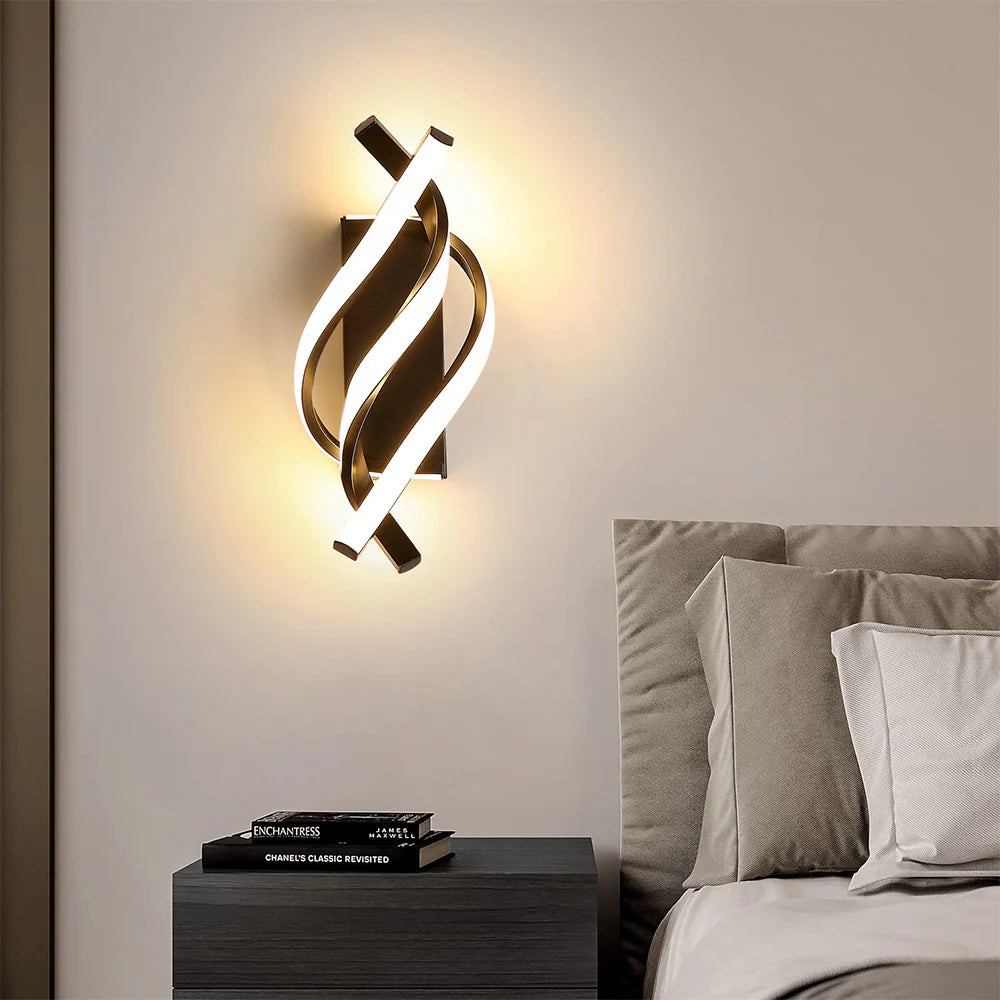 Moderna lampada da parete a spirale creativa