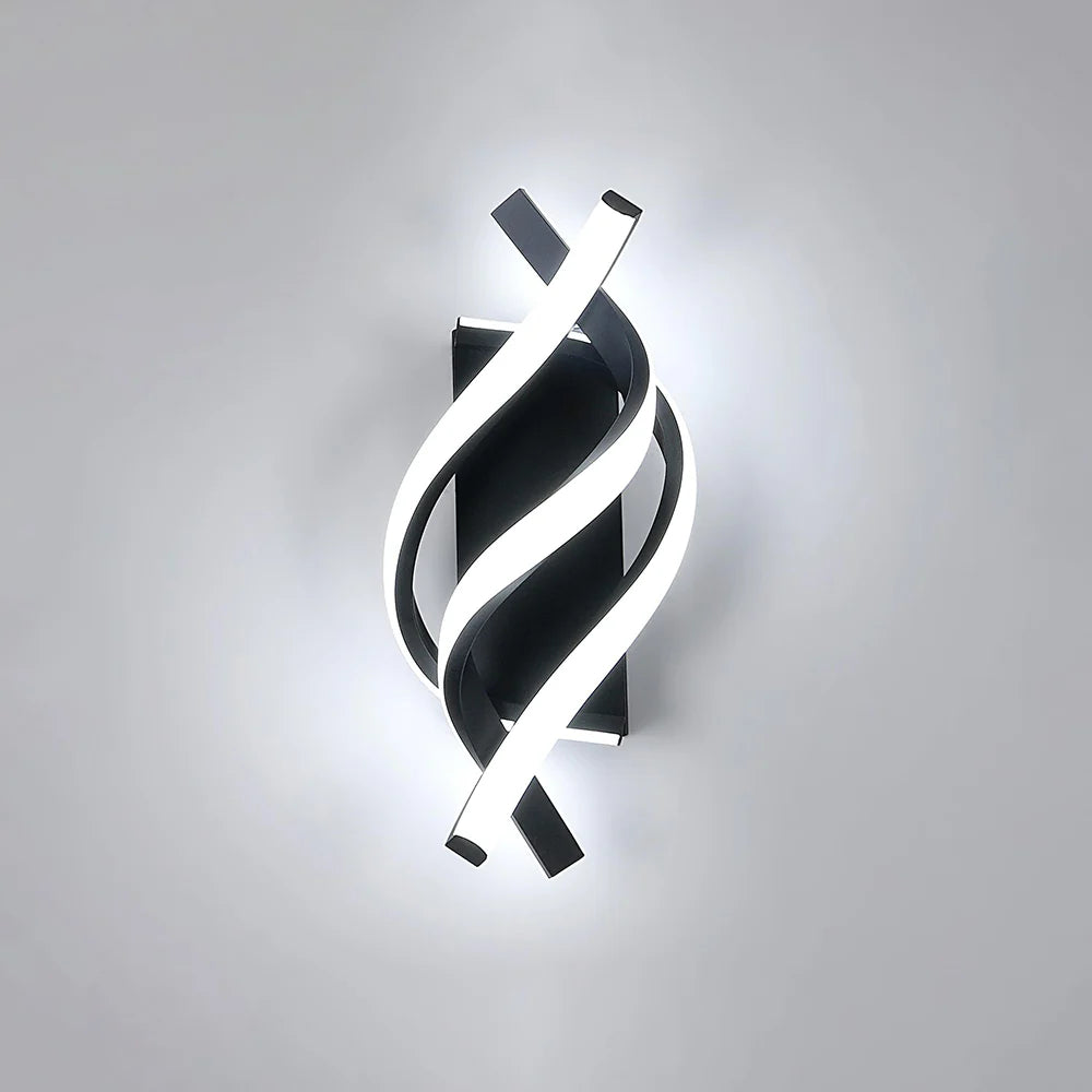 Moderna lampada da parete a spirale creativa