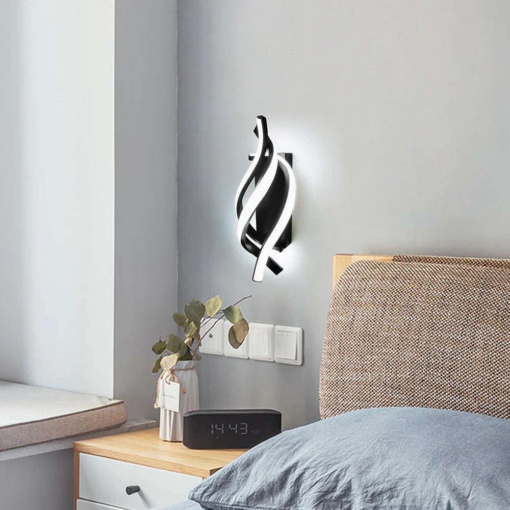 Luce murale creativa moderna a spirale