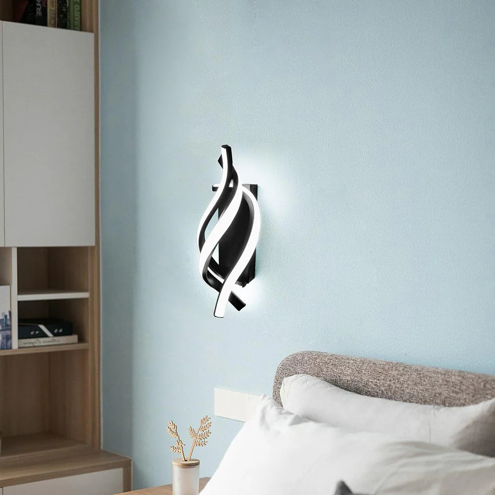 Moderna lampada da parete a spirale creativa