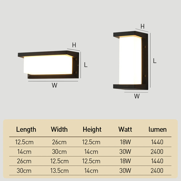 Modern Simple Waterproof Sensor LED Outdoor Wall Light