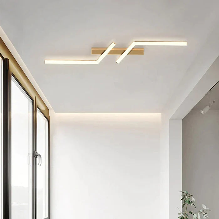 Modern Simple Black Aluminum LED Ceiling Light