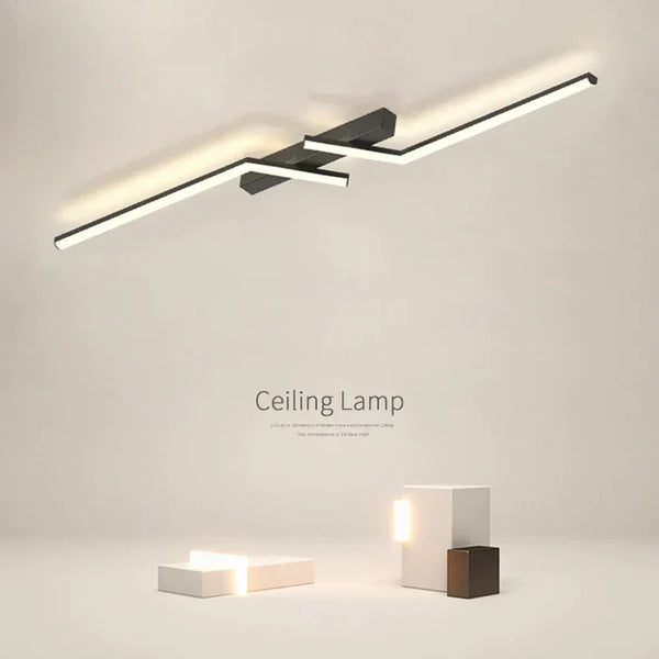 Modern Simple Black Aluminum LED Ceiling Light