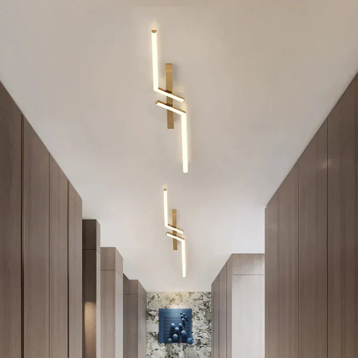 Plafonnier LED moderne simple en aluminium noir
