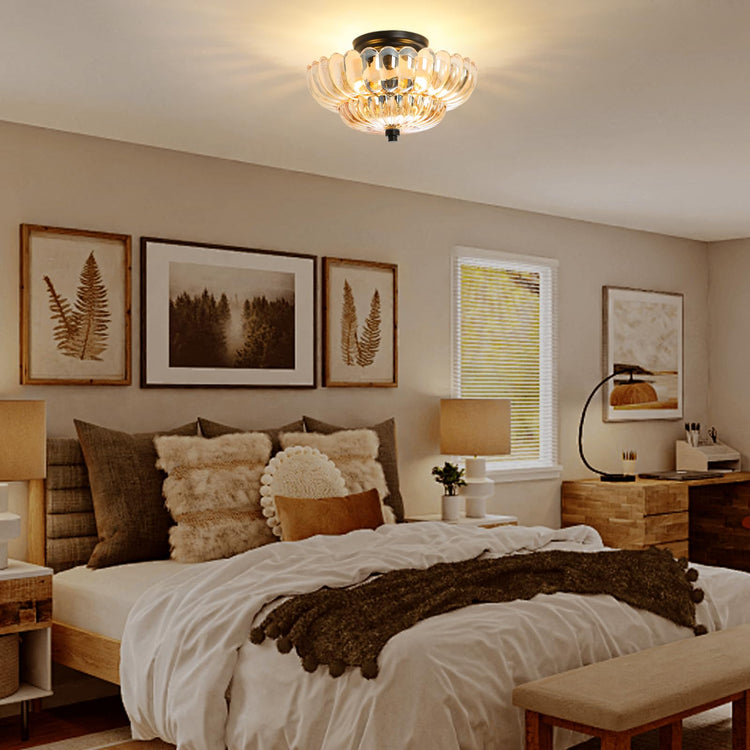 Glarefusion Vintage Amber Glass Ceiling Light