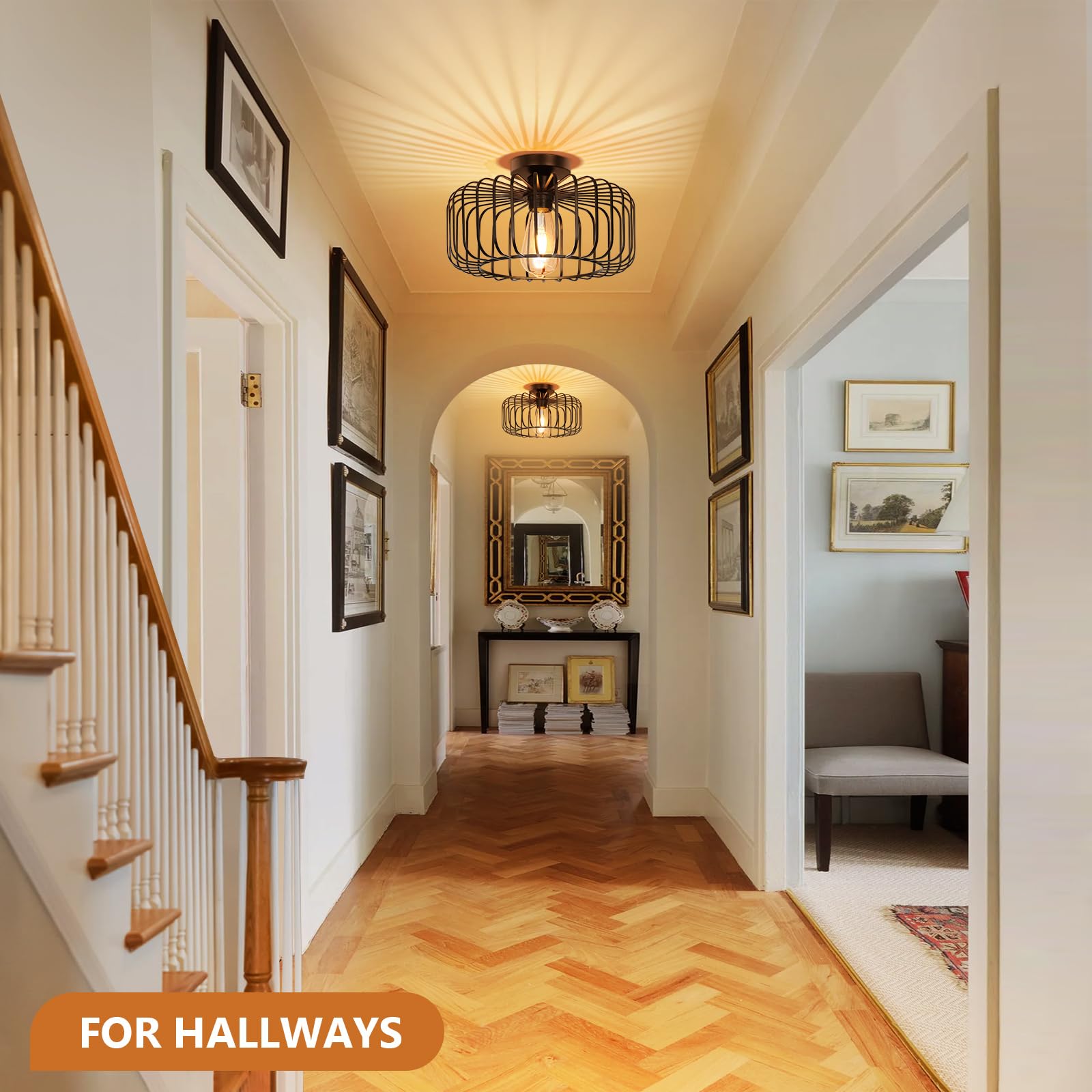 Mid-Century Modern Birdcage Ceiling Light