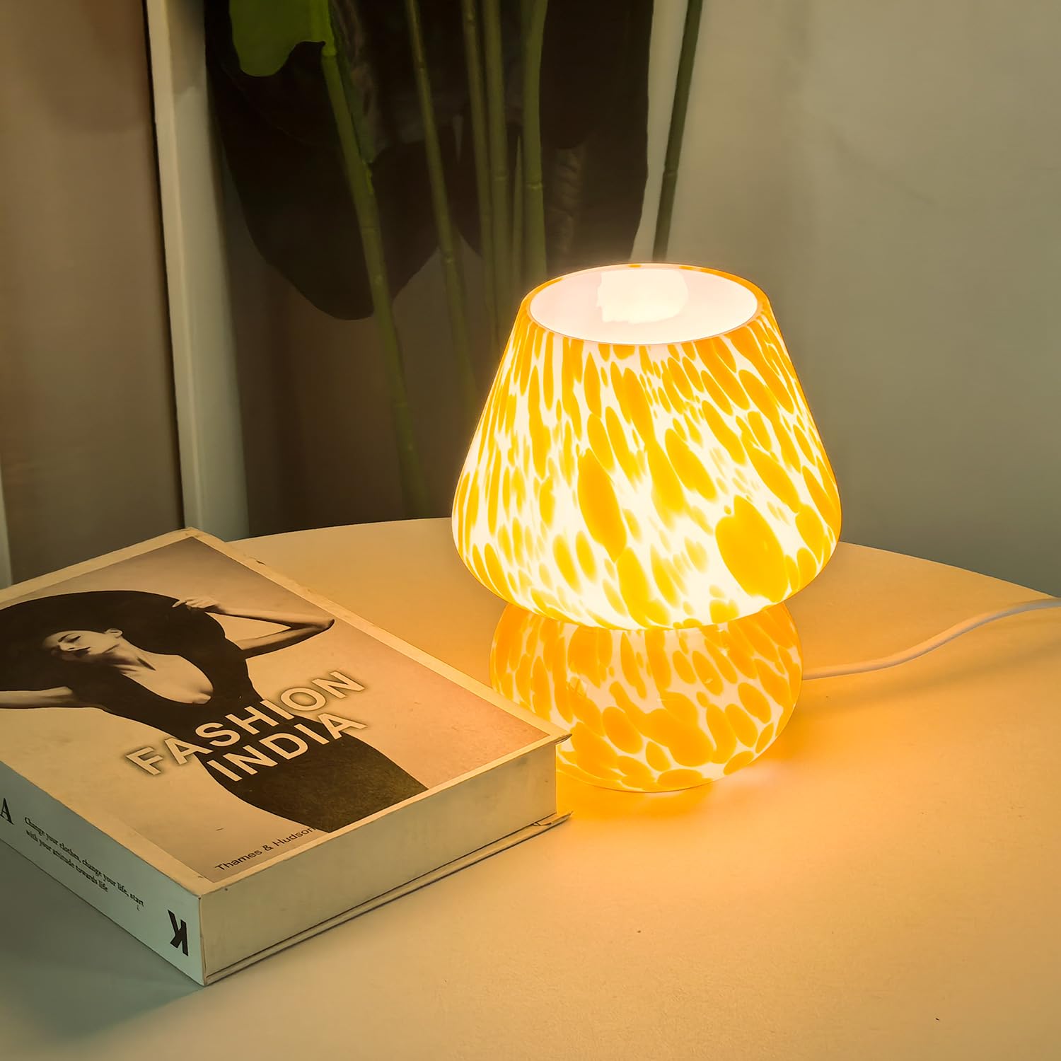 Retro kreativ bordslampa för svamp i glas
