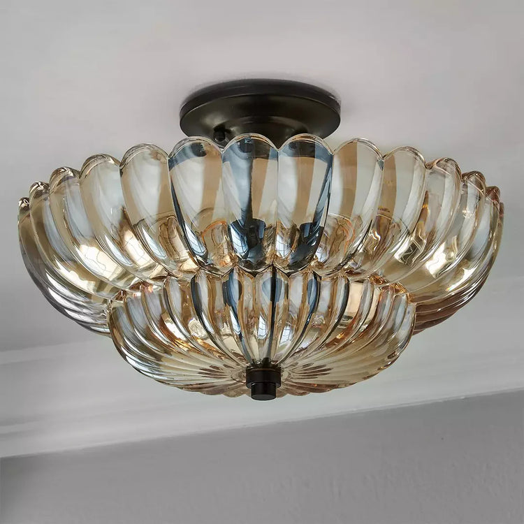 Glarefusion Vintage Amber Glass Ceiling Light