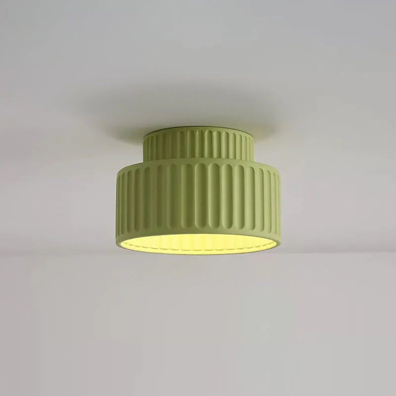 Glarefusion Vintage Cream Style Drum Ceiling Lamp