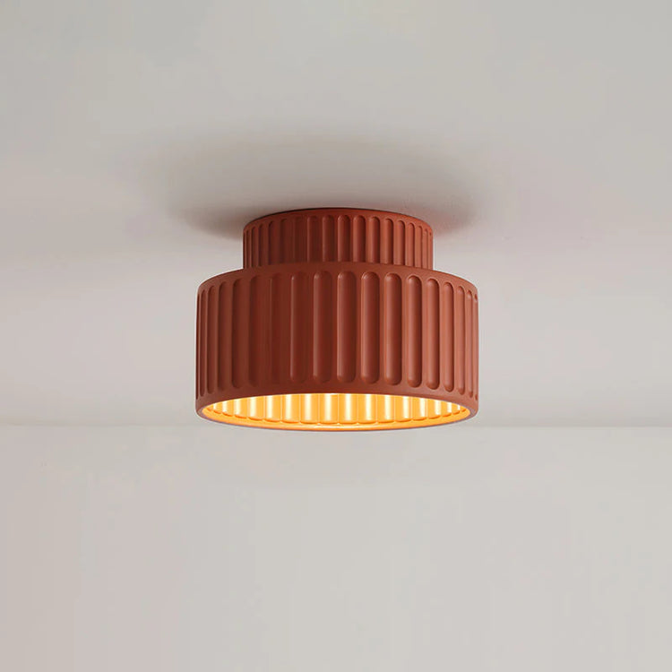 Glarefusion Vintage Cream Style Drum Ceiling Lamp