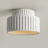 Glarefusion Vintage Cream Style Drum Ceiling Lamp