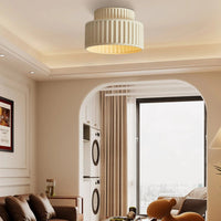 Glarefusion Vintage Cream Style Drum Ceiling Lamp