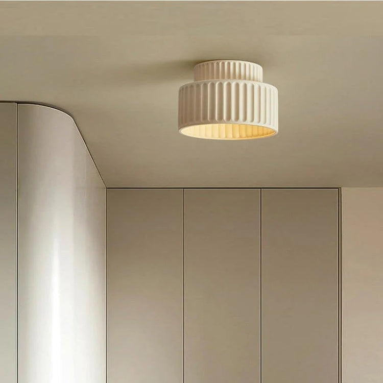 Glarefusion Vintage Cream Style Drum Ceiling Lamp