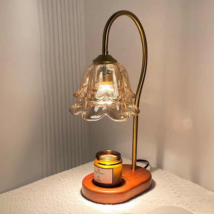 Vintage Flower Shape Candle Aromatherapy Glass Table Lamp