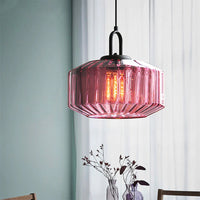 Noordse moderne vintage gestreepte glazen hanglamp