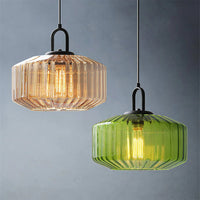 Noordse moderne vintage gestreepte glazen hanglamp