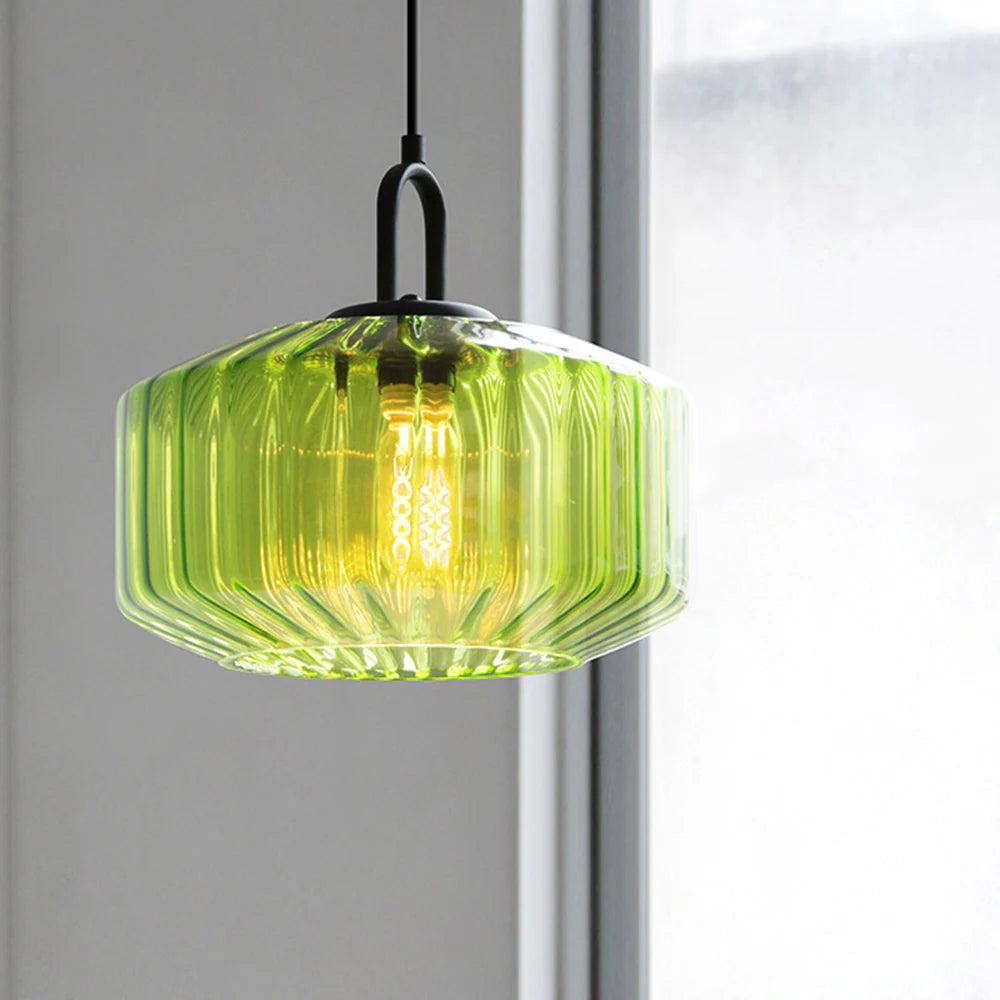 Noordse moderne vintage gestreepte glazen hanglamp