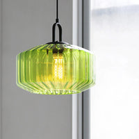 Noordse moderne vintage gestreepte glazen hanglamp