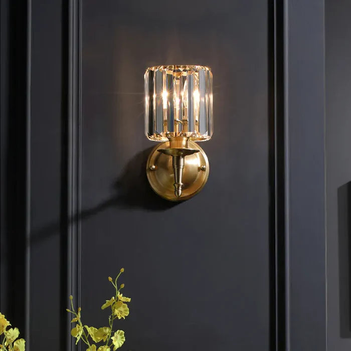 Lampada da parete vintage in cristallo di lusso