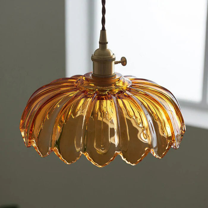Lampada a sospensione fiore in vetro chic garefusion