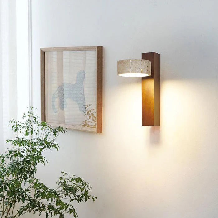 Off-White Travertine Wall Lamp