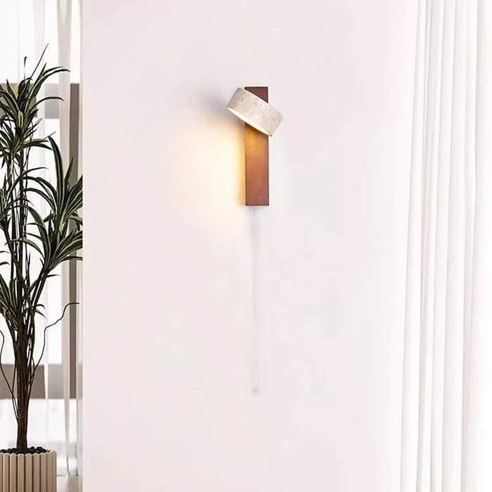 Off-White Travertine Wall Lamp