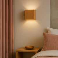 Luce a parete in legno semplice moderna cubo semplice