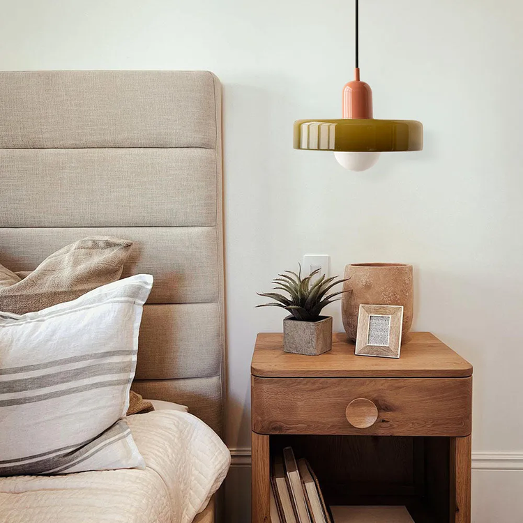 Glarefusion Lampe à suspension LED en verre Bauhaus moderne