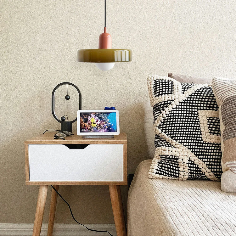 Glarefusion Lampe à suspension LED en verre Bauhaus moderne