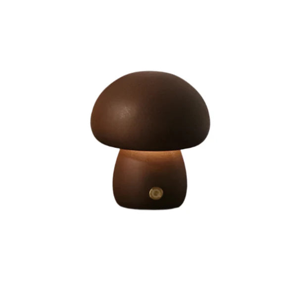 Veilleuse Champignon Mignon En Bois Vintage